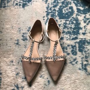 Badgley Mischka bejeweled flats